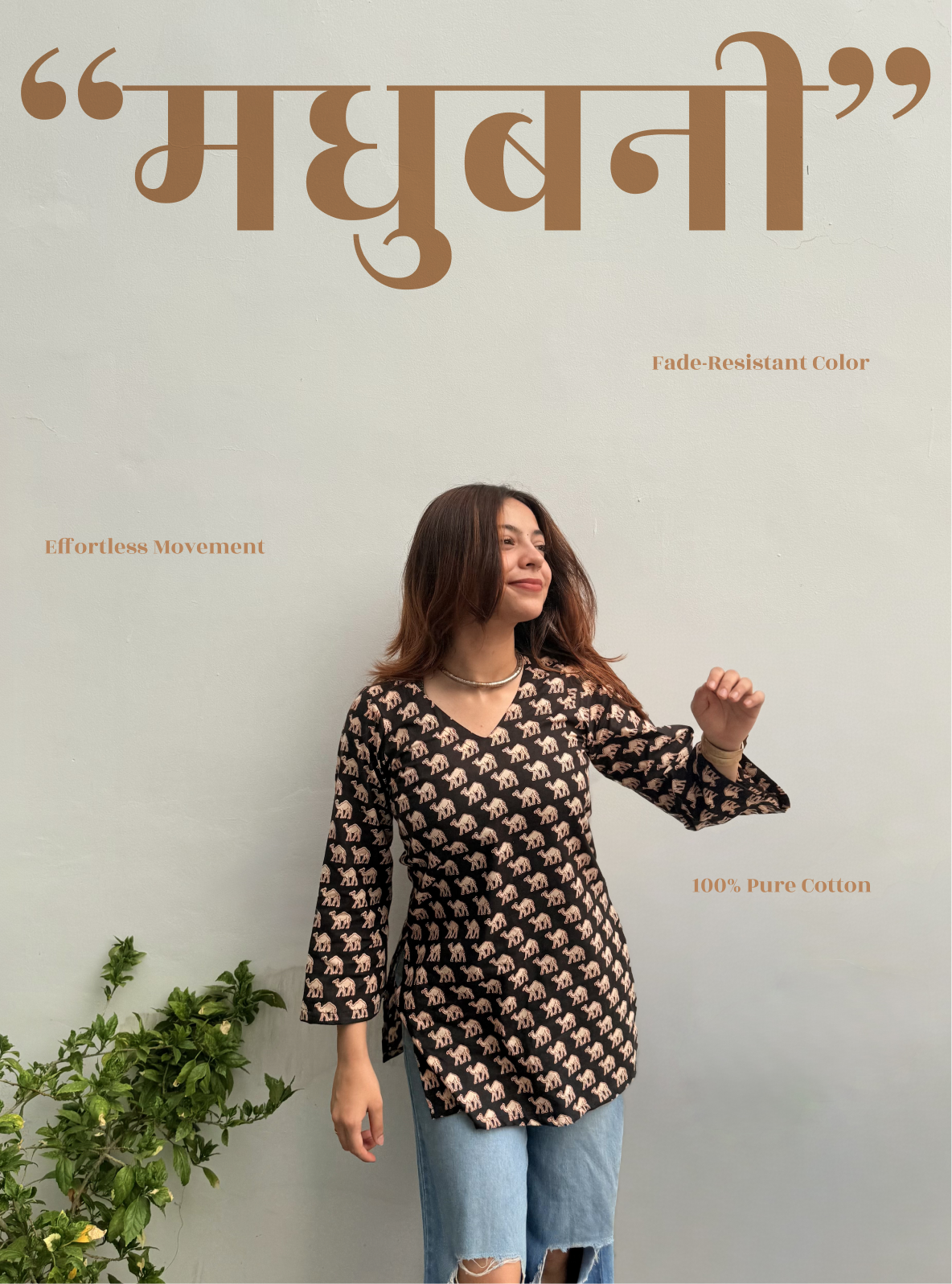 Madhubani - 3/4th Bell Sleeves Kurti by Evara