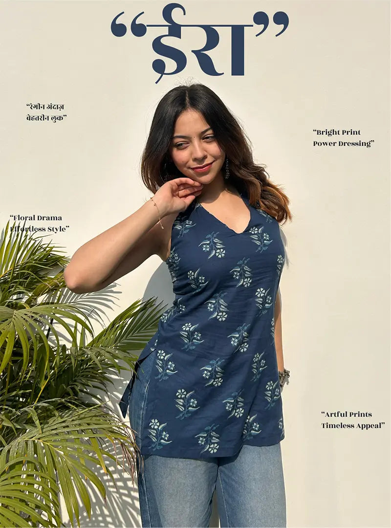 Ira Halter Neck Kurti by Evara
