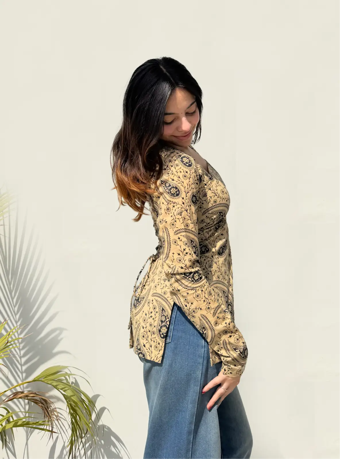 Chaand Corset Back Full Sleeves Kurti
