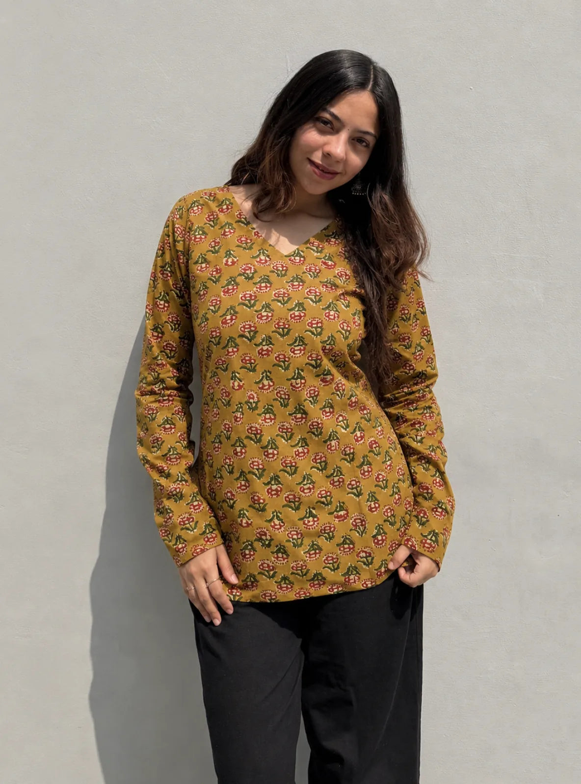 Leher Straight Sleeves Kurti