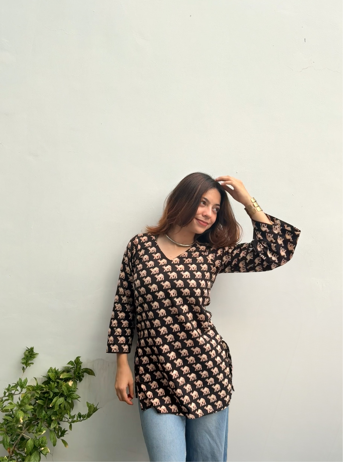 Madhubani - 3/4th Bell Sleeves Kurti by Evara