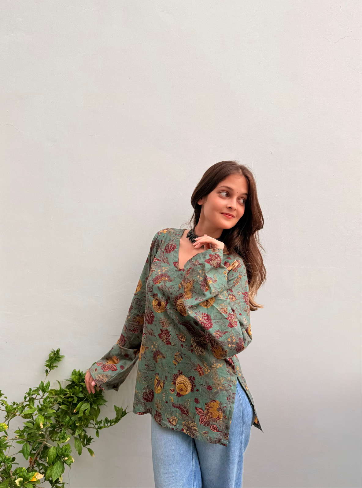 Lehar Bell Sleeves Kurti by Evara