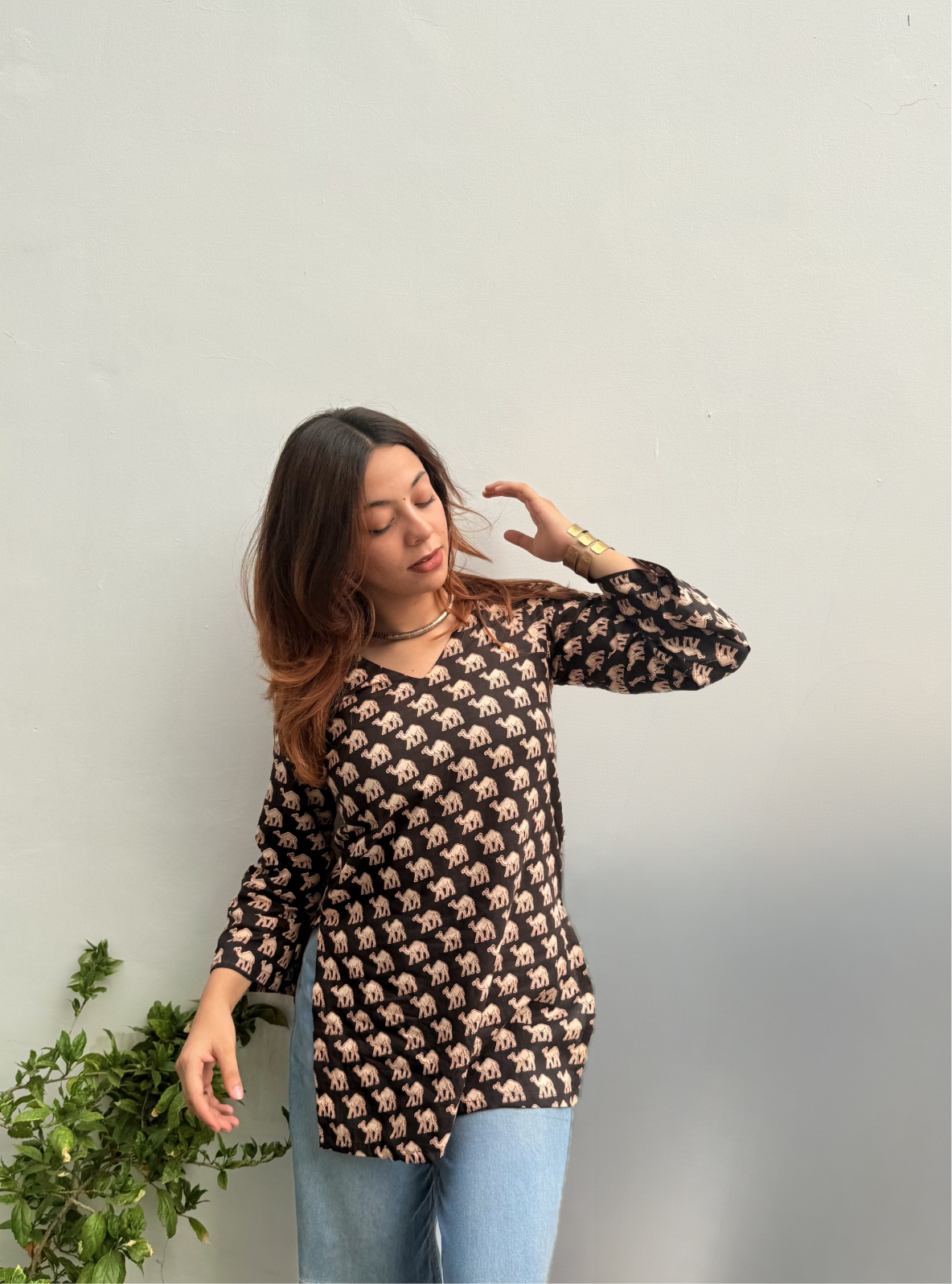 Madhubani - 3/4th Bell Sleeves Kurti by Evara