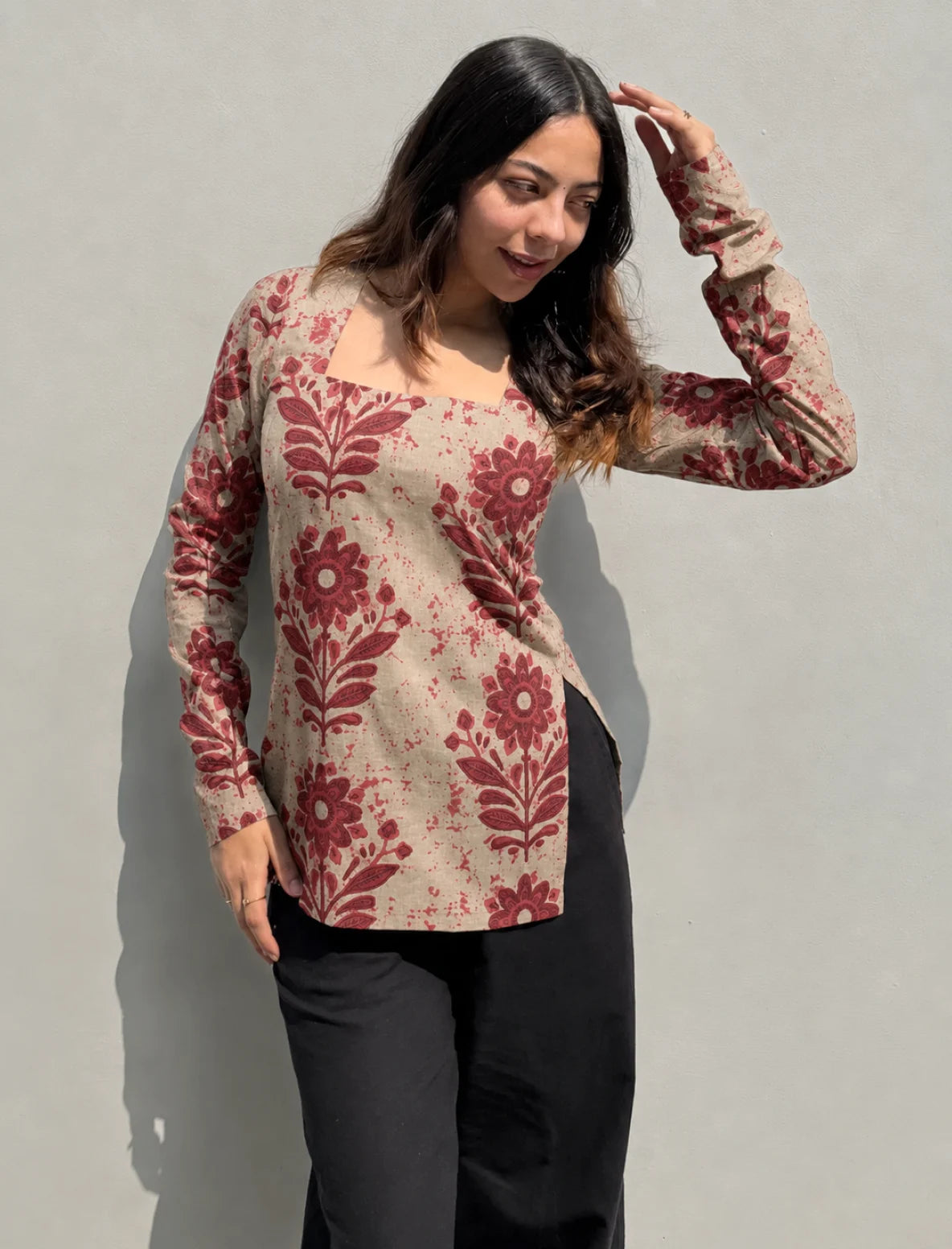 Kaavish Corset Back Full Sleeves Kurti