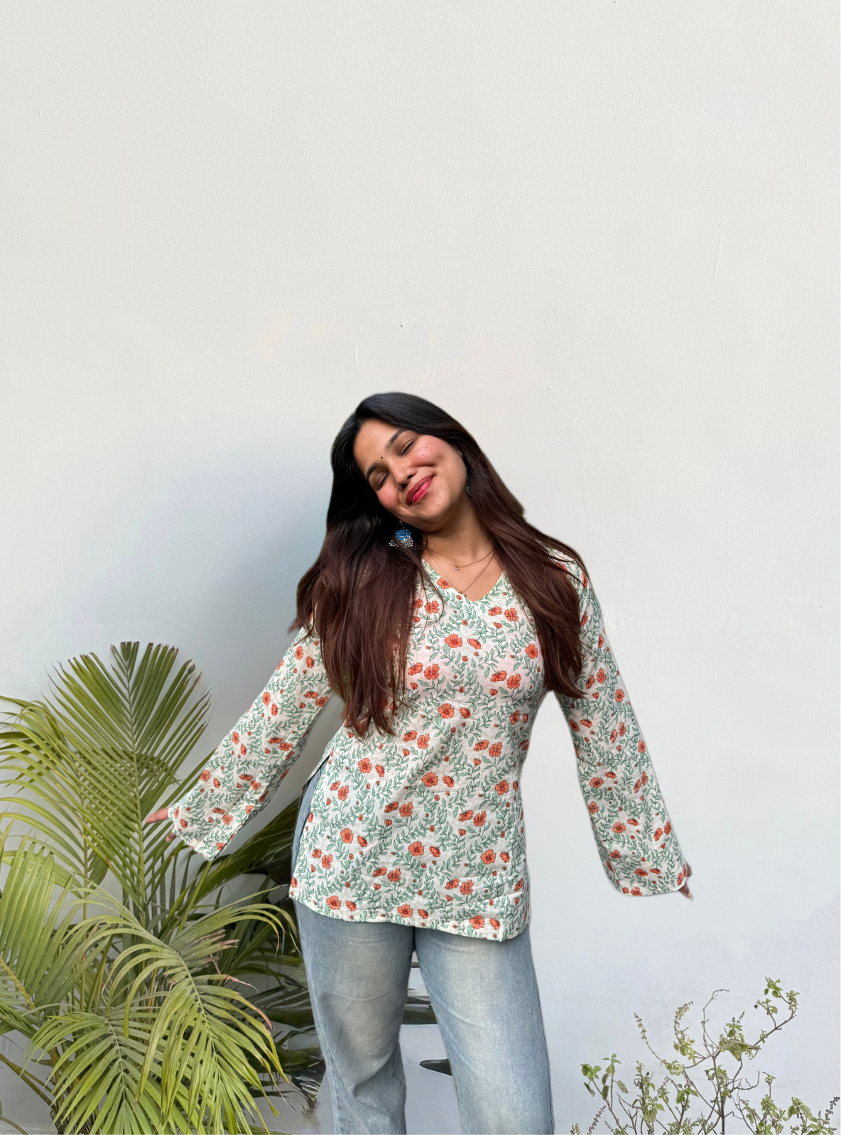 Kum Kum Bell Sleeves Kurti by Evara