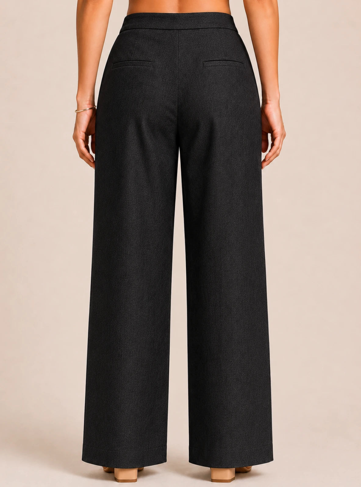 Black Cotton Linen Relaxed Fit Pants