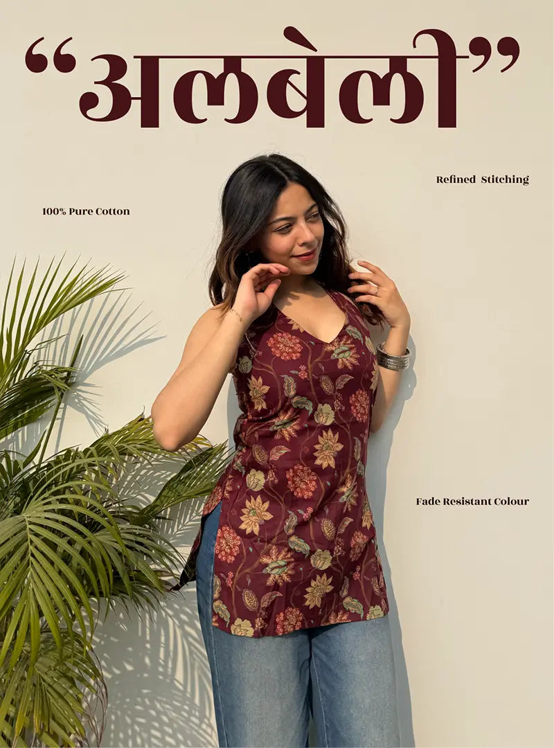 Albeli Halter Neck Kurti by Evara