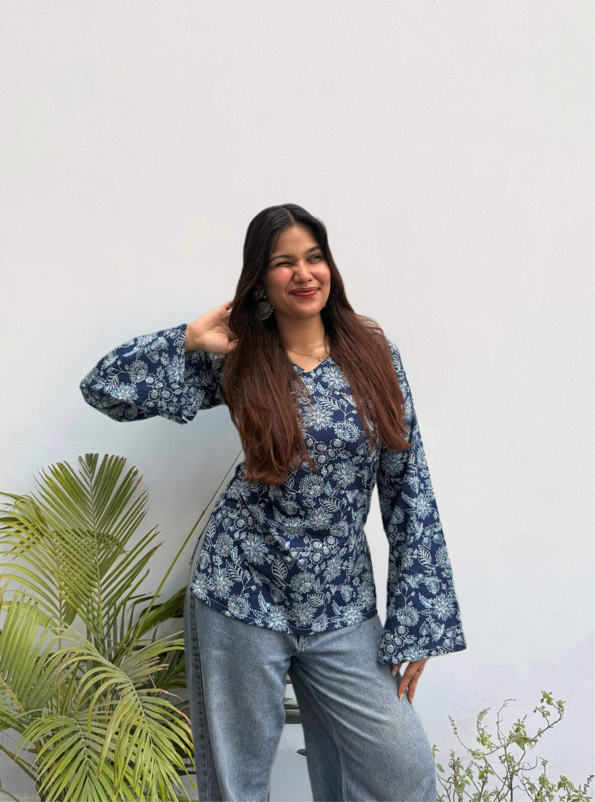 Neelam Noor Bell Sleeves Kurti by Evara