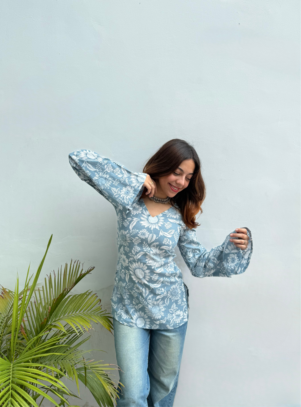 Thane Tadka Bell Sleeves Kurti by Evara