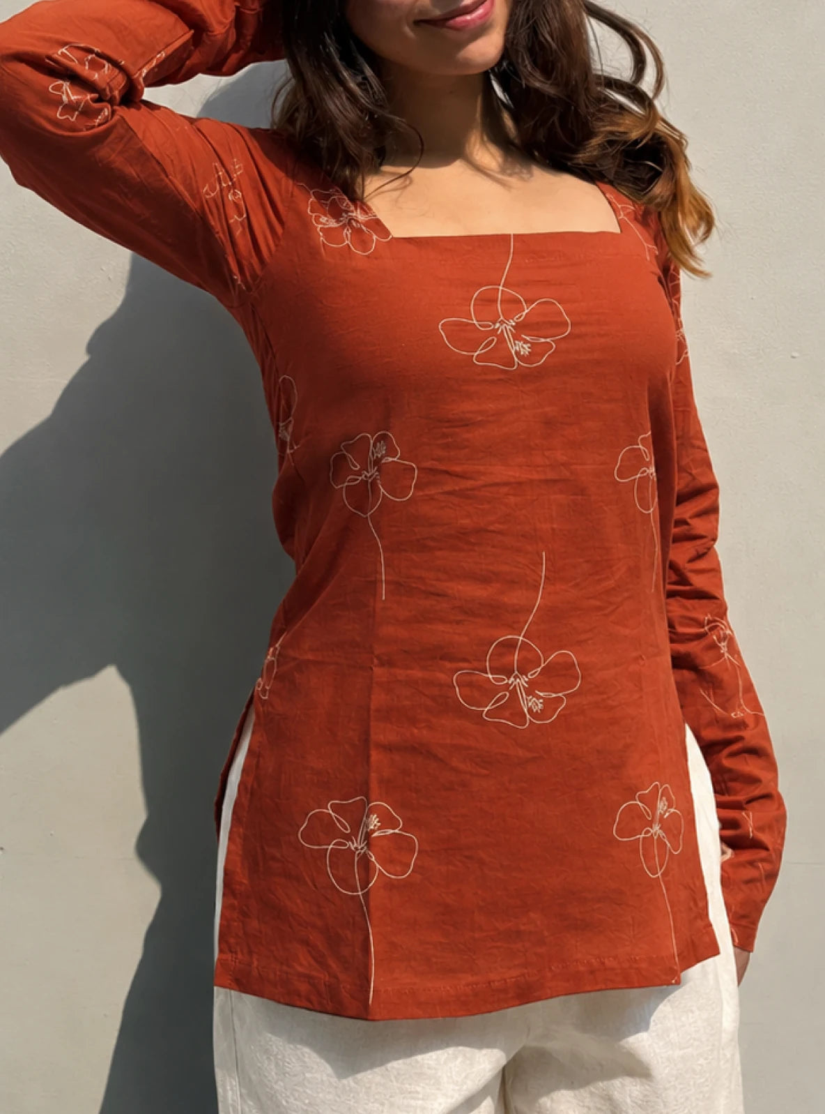 Mogra Square Neck Kurti
