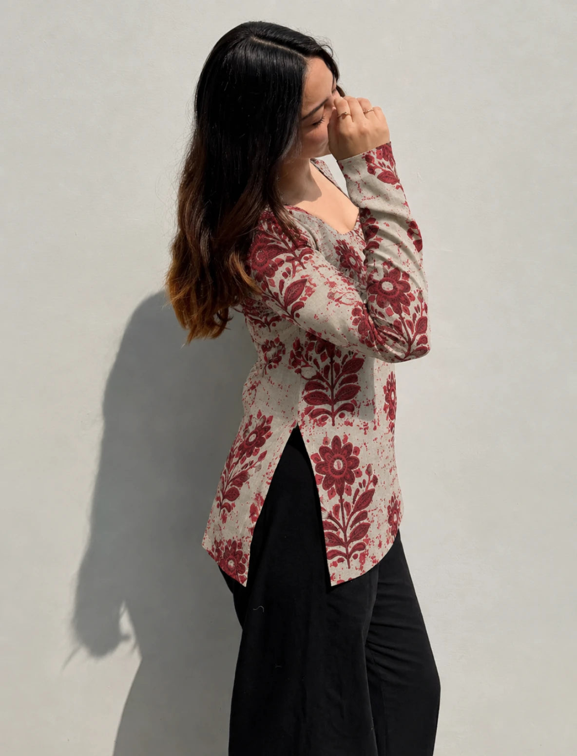 Kaavish Corset Back Full Sleeves Kurti