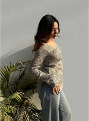 Gulnaaz Boat Neck Kurti by Evara