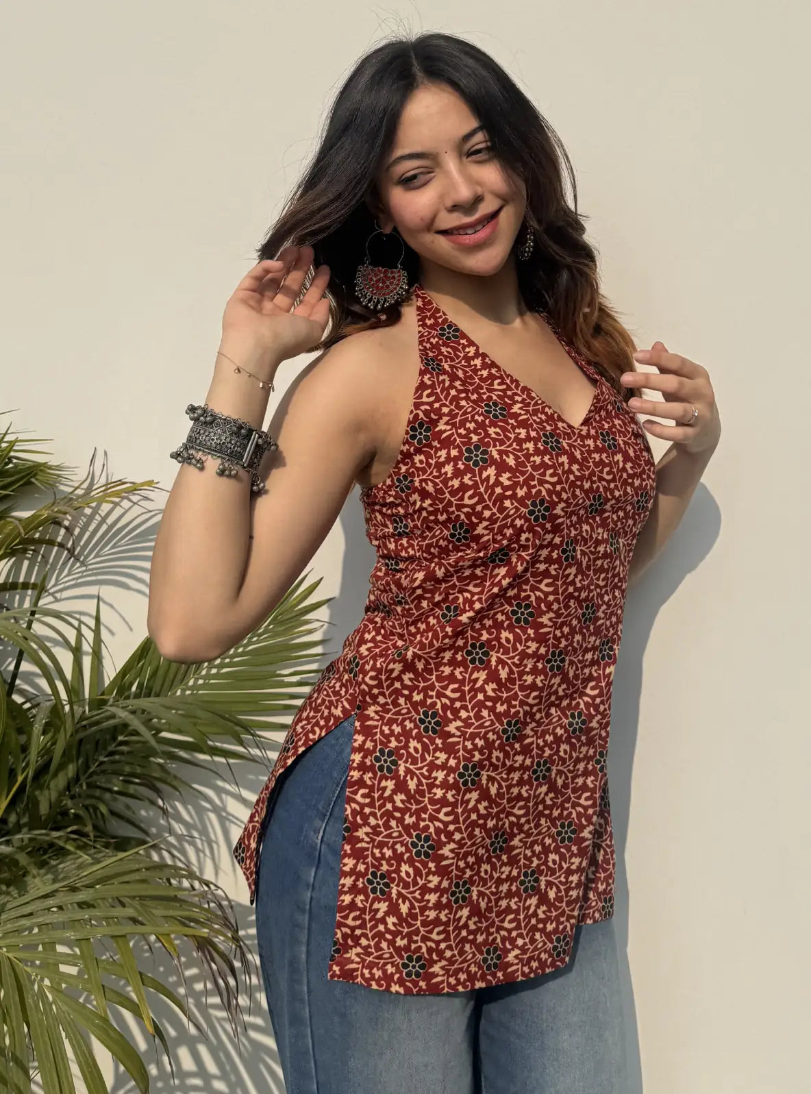 Gul Halter Neck Kurti