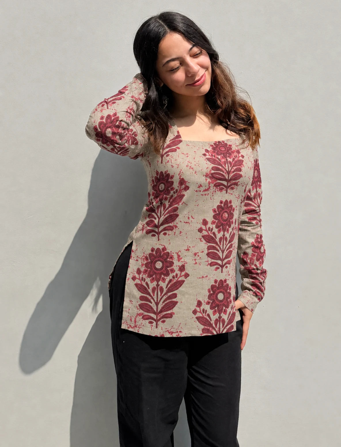 Kaavish Corset Back Full Sleeves Kurti