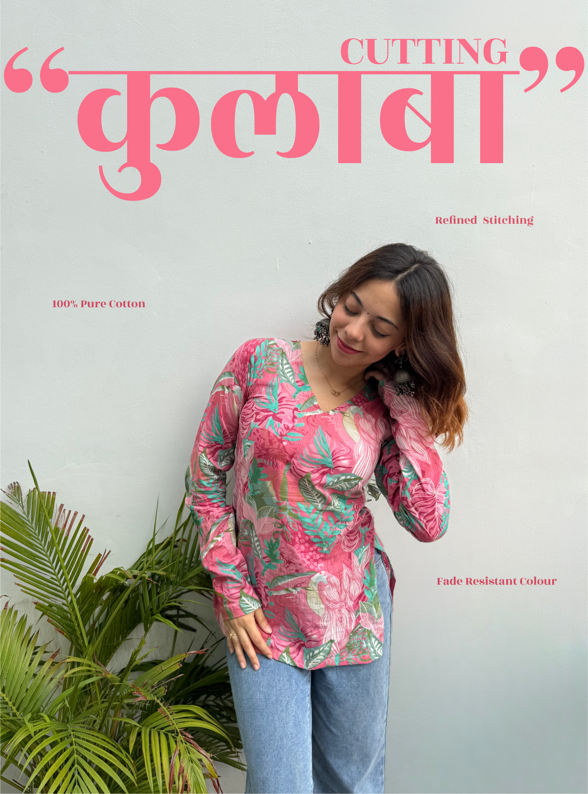 Colaba Cutting Straight Sleeves Kurti by Evara