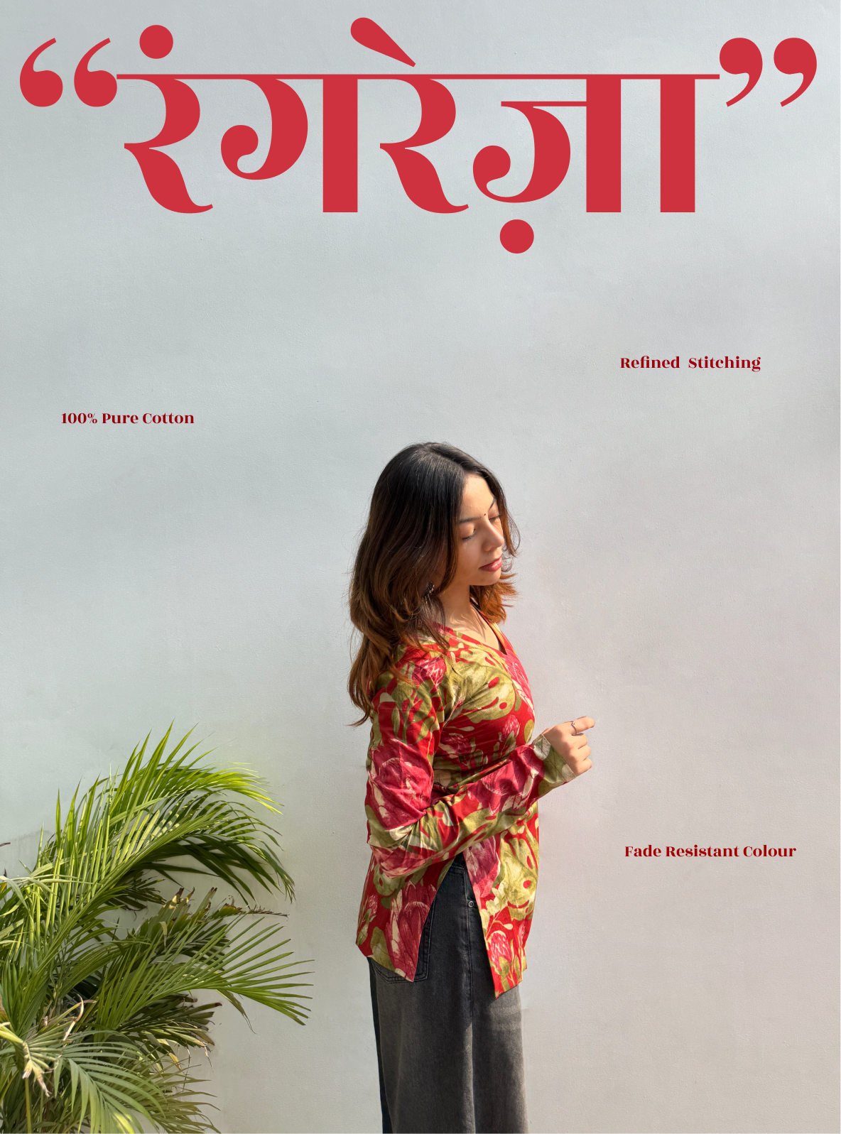 Rangreza Straight Sleeves Kurti by Evara