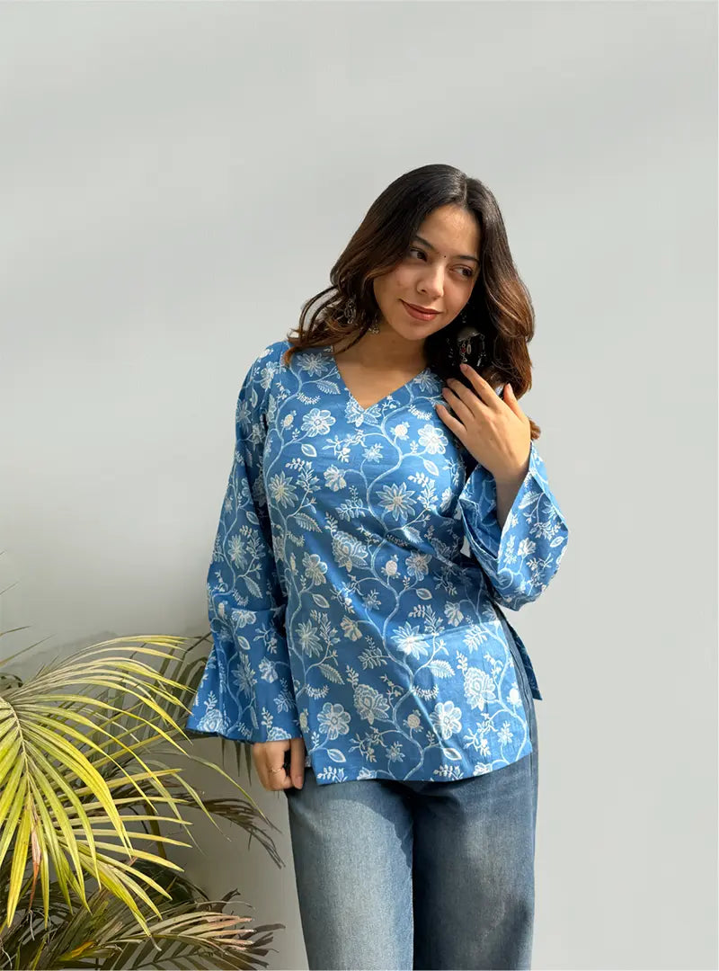 Nayra Bell Sleeves Kurti by Evara