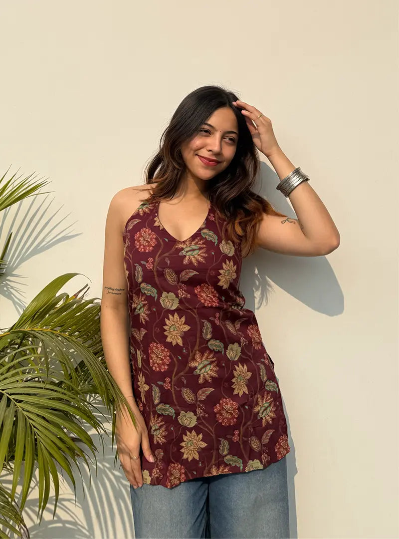 Albeli Halter Neck Kurti by Evara