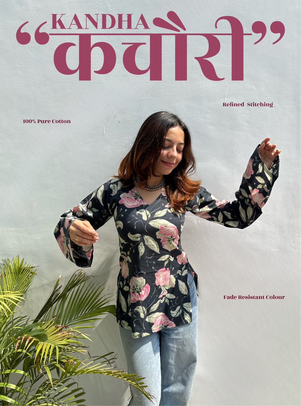 Kandha Kachori Bell Sleeves Kurti by Evara