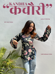 Kandha Kachori Bell Sleeves Kurti by Evara