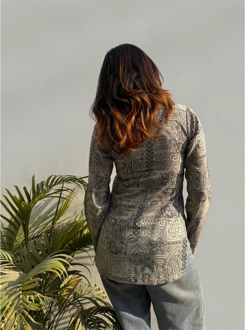 Gulnaaz Boat Neck Kurti by Evara