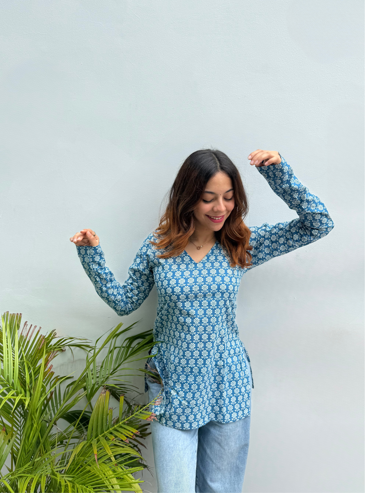Heer Straight Sleeves Kurti by Evara