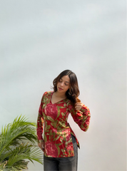 Rangreza Straight Sleeves Kurti by Evara