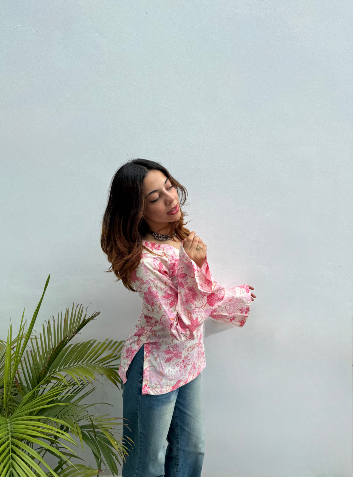 Faluda Ghat Bell Sleeves Kurti by Evara