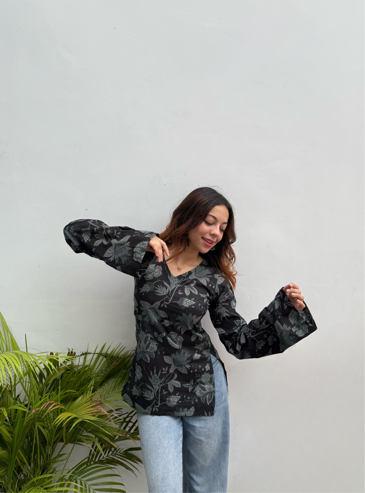 Aaliyah Bell Sleeves Kurti by Evara