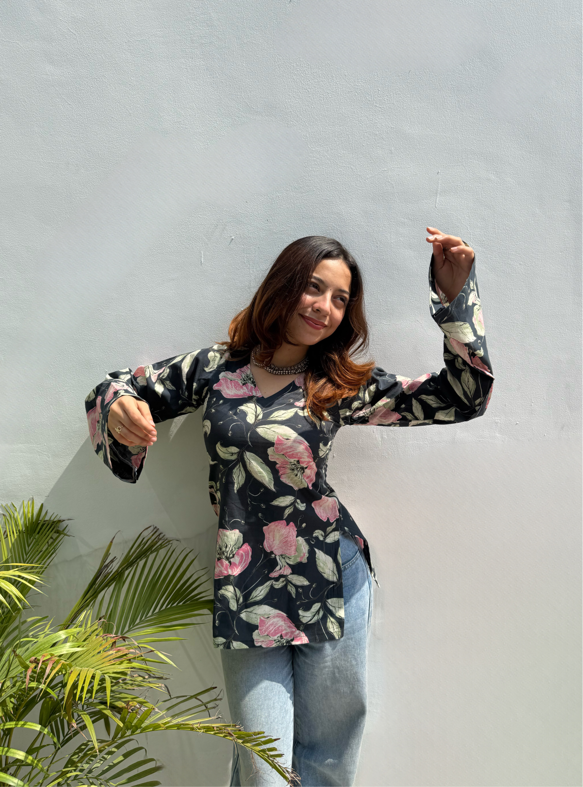 Kandha Kachori Bell Sleeves Kurti by Evara