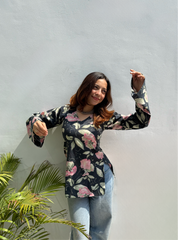 Kandha Kachori Bell Sleeves Kurti by Evara