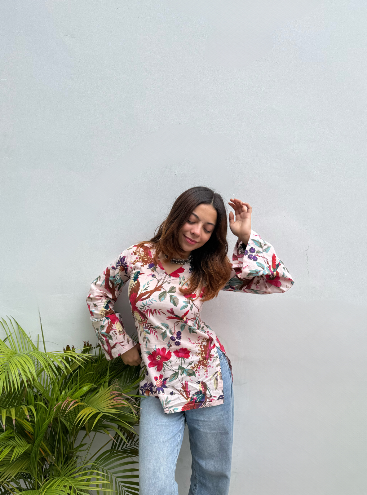 Noor-Ae-Fanna Bell Sleeves Kurti by Evara