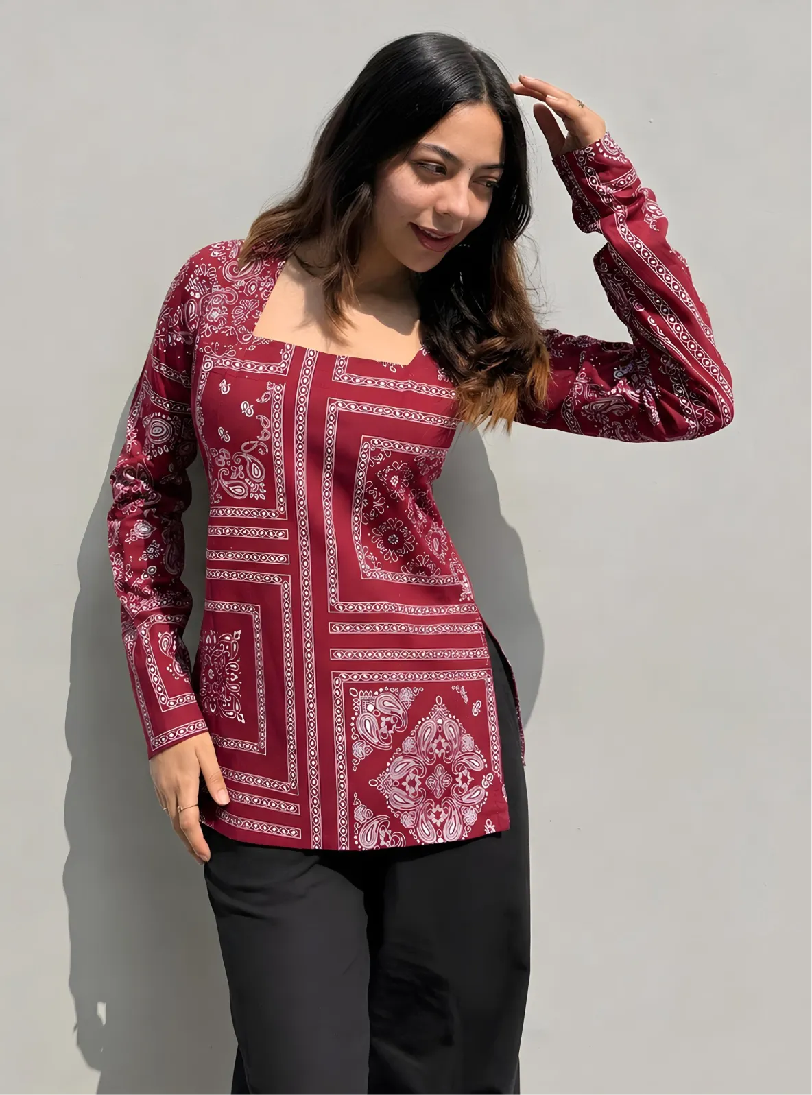 Mrunu Square Neck Kurti