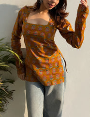 Ariza Square Neck Kurti by Evara