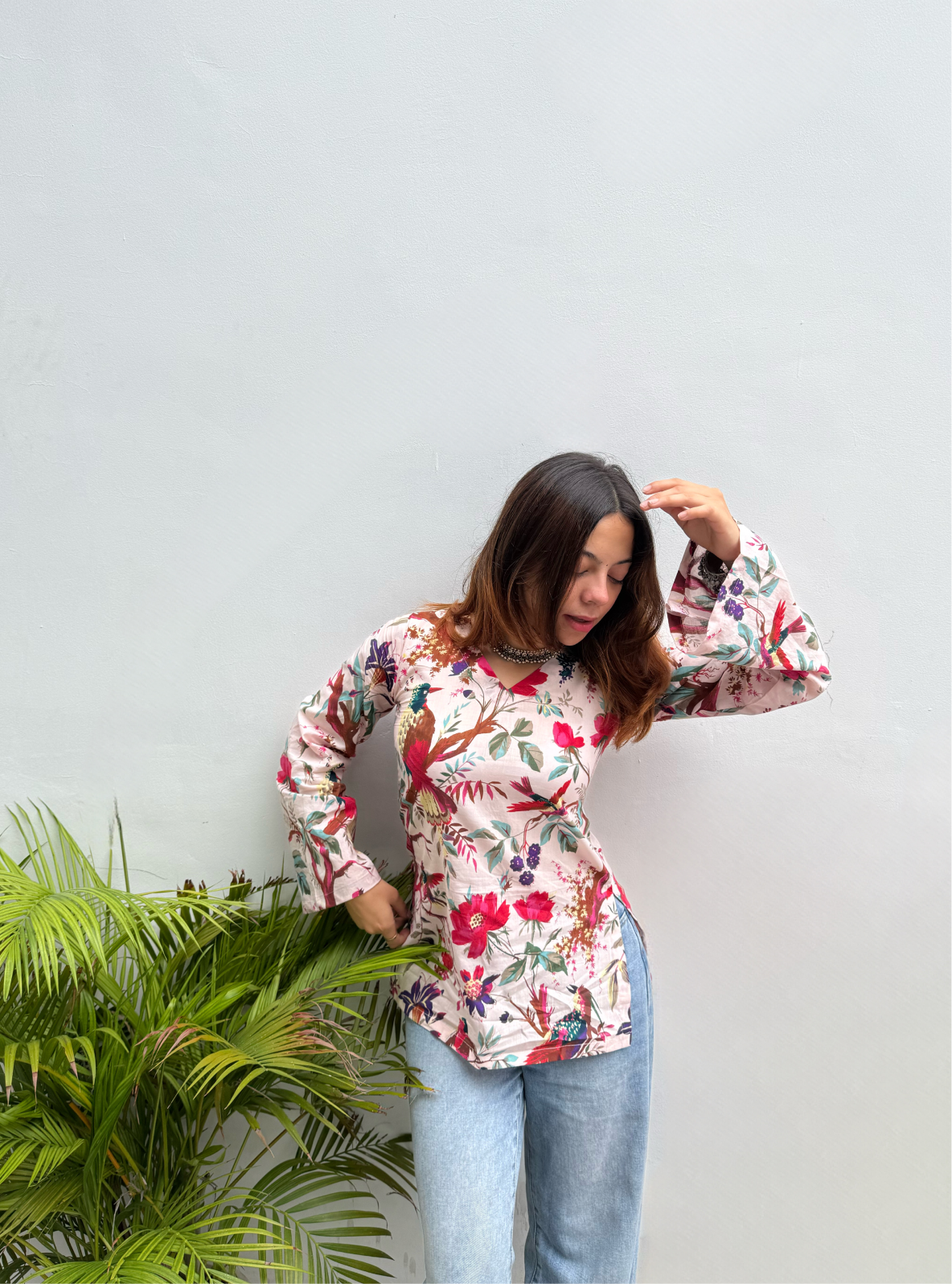 Noor-Ae-Fanna Bell Sleeves Kurti by Evara