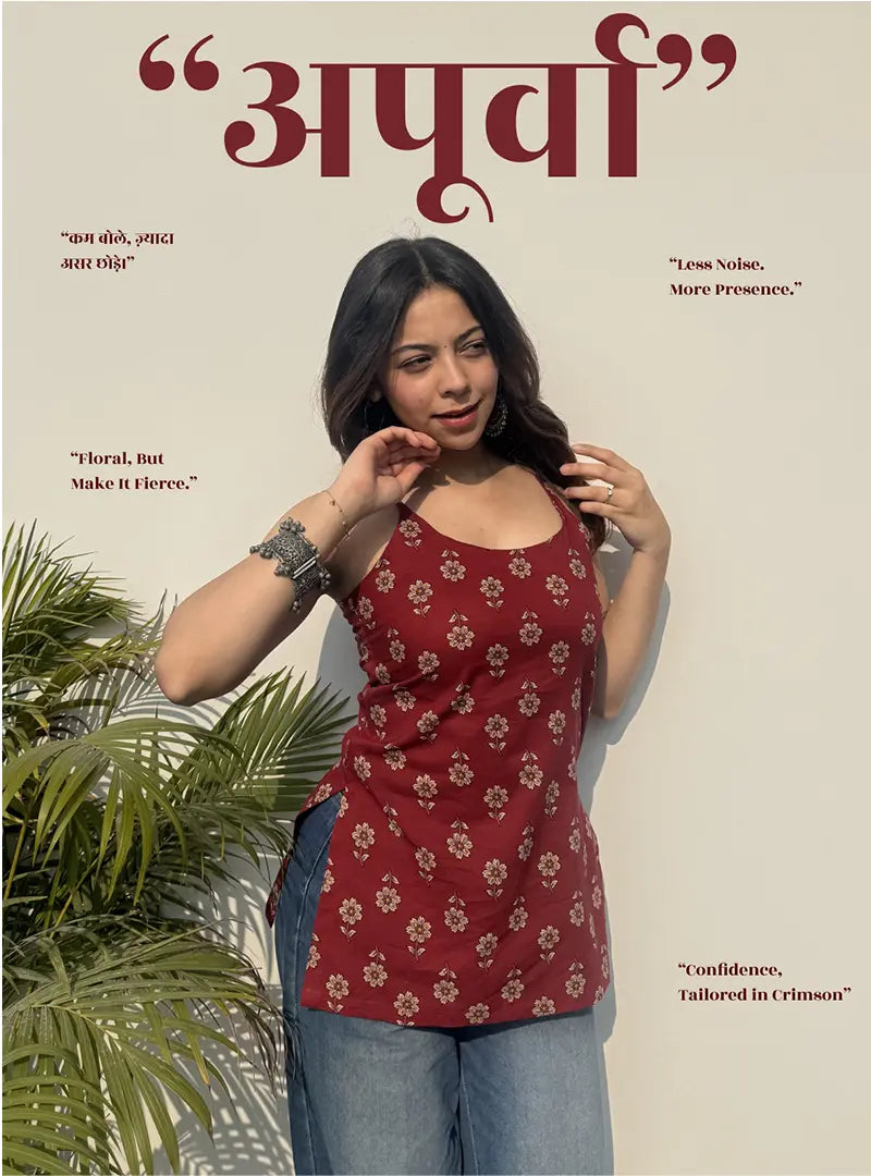 Apoorva Short Sleeveless Kurti by Evara