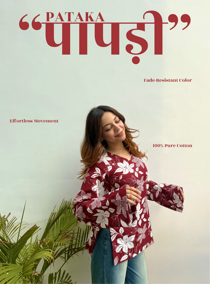 Pataka Papdi Bell Sleeves Kurti by Evara