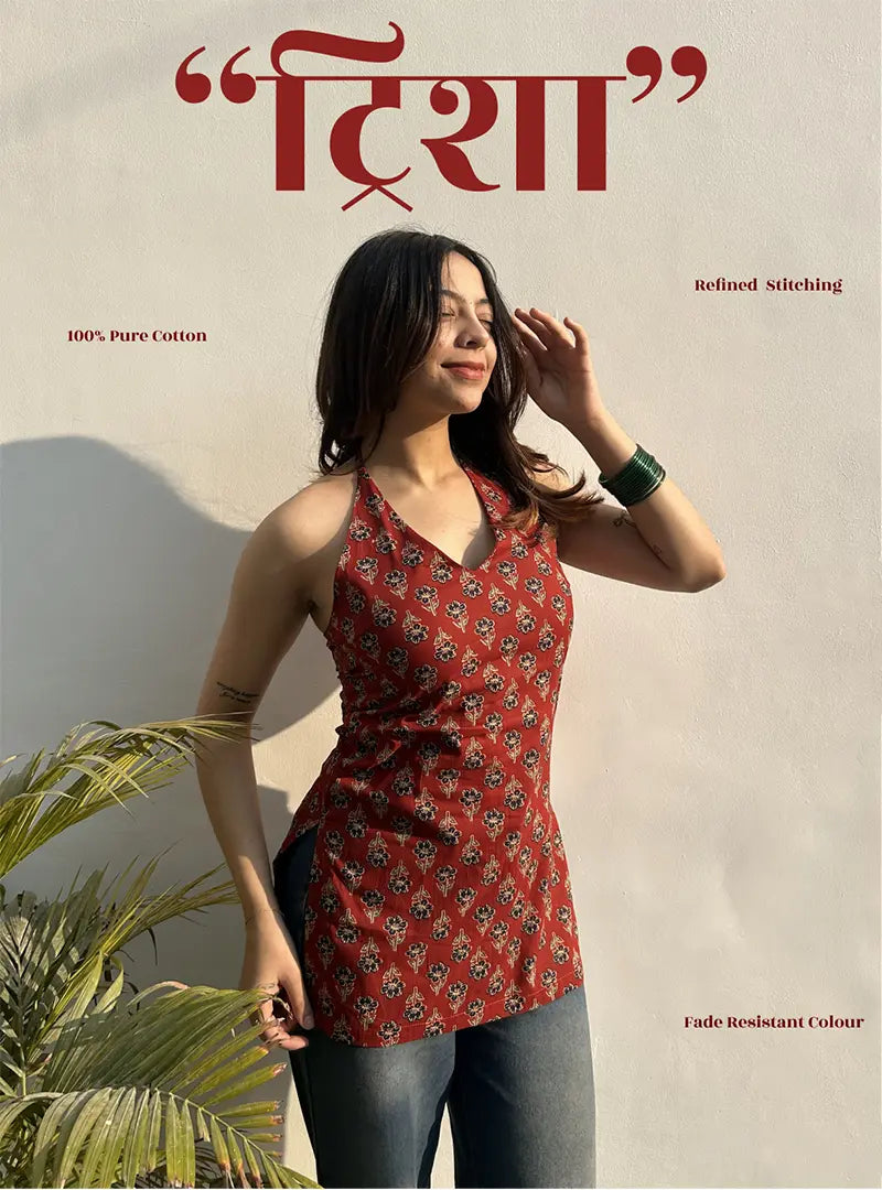 Trisha Halter Neck Kurti by Evara