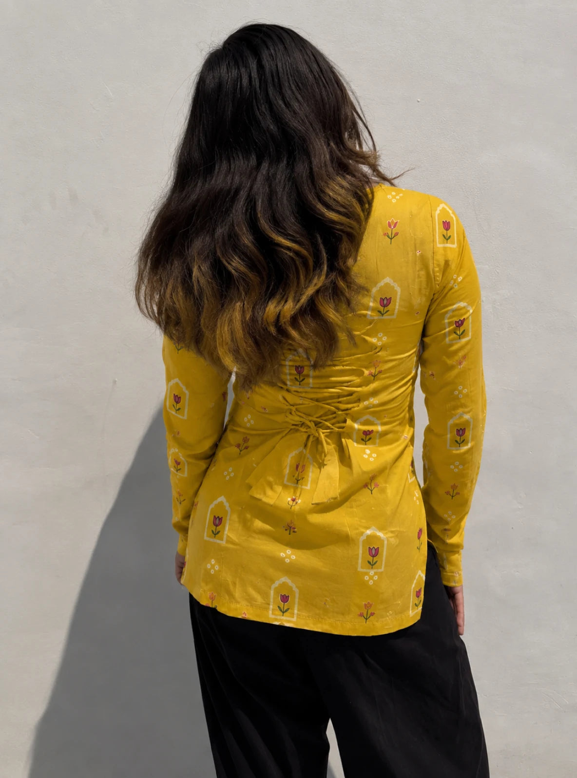 Diya Corset Back Full Sleeves Kurti