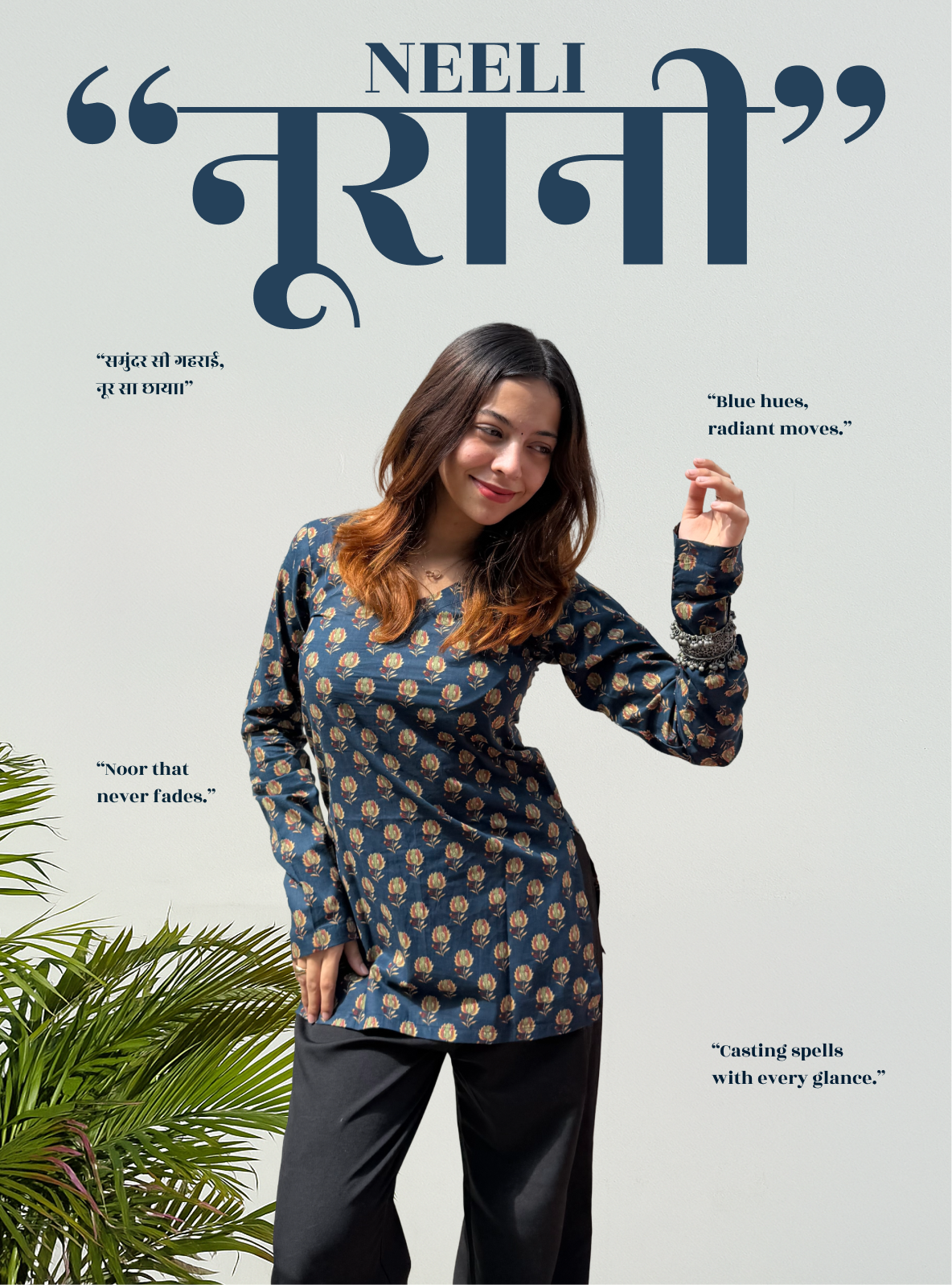 Neeli Noorani Straight Sleeves Kurti by Evara
