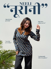 Neeli Noorani Straight Sleeves Kurti by Evara
