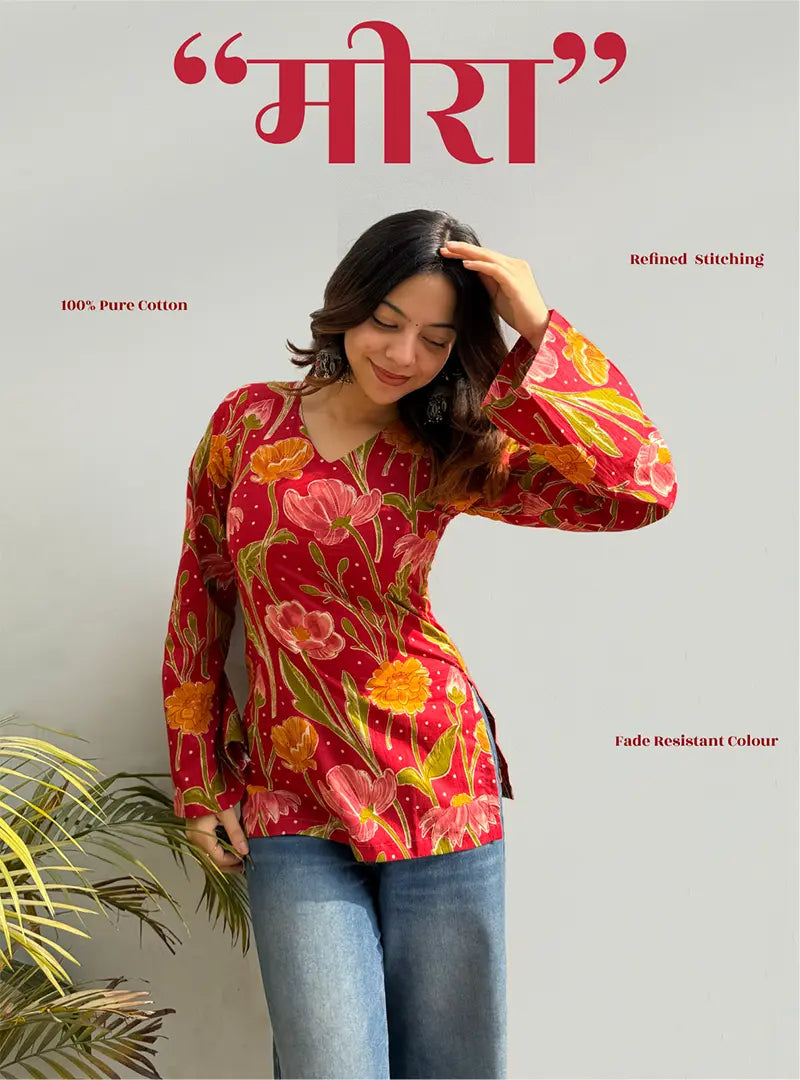 Meera Bell Sleeves Kurti by Evara