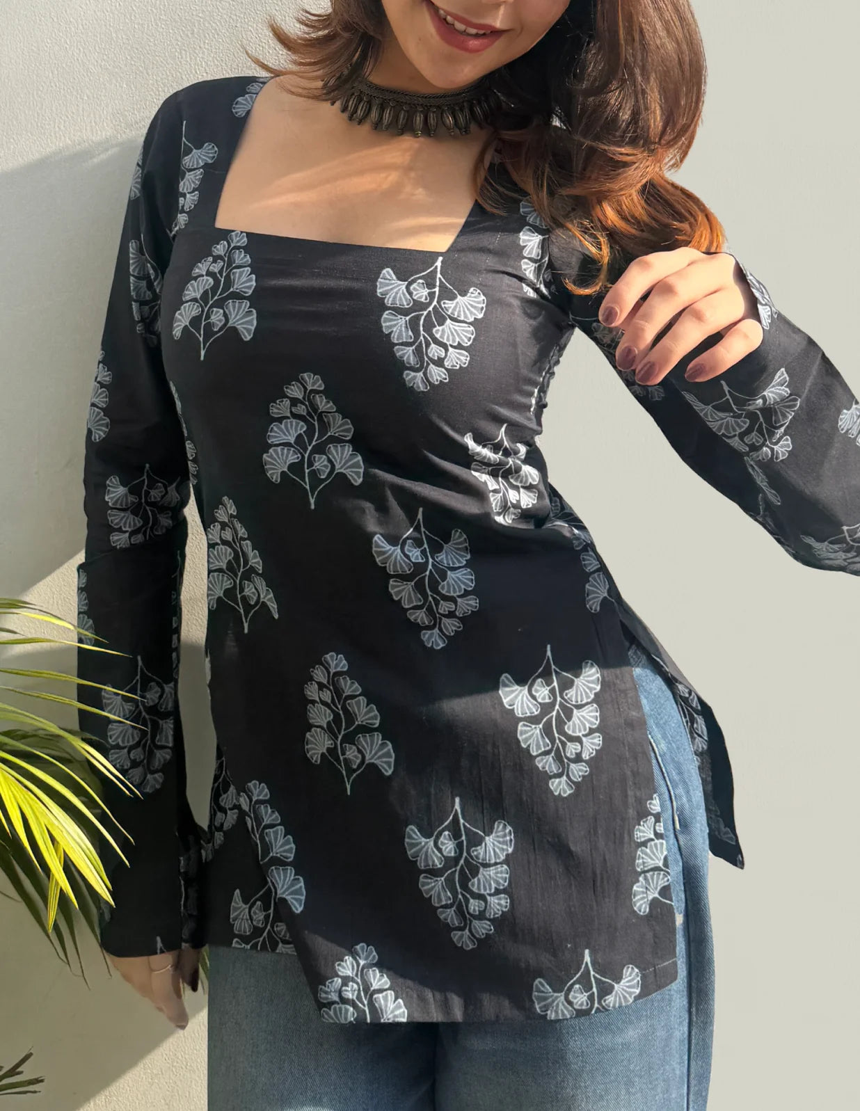 Jhankaar Square Neck Kurti by Evara