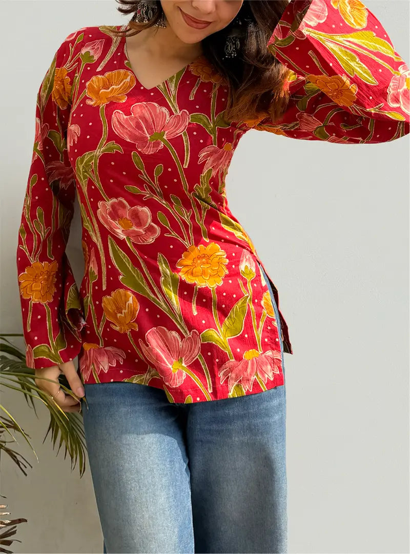 Meera Bell Sleeves Kurti by Evara