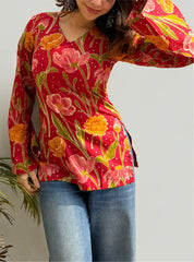 Meera Bell Sleeves Kurti by Evara