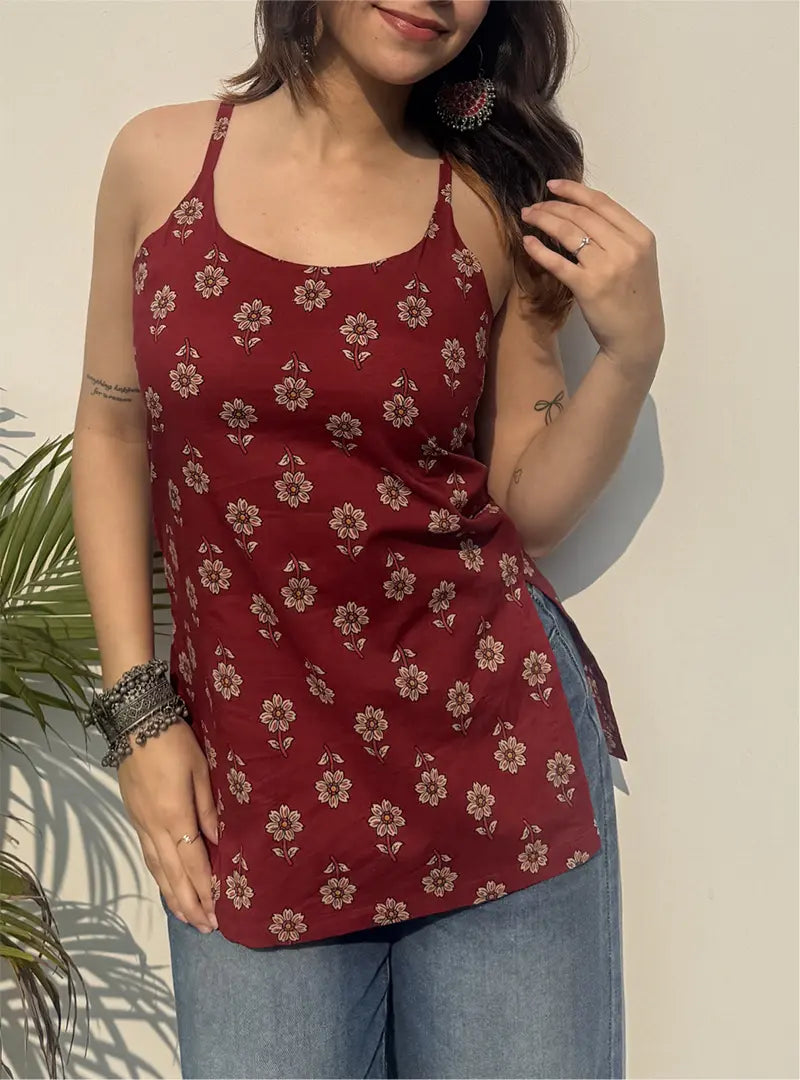 Apoorva Short Sleeveless Kurti by Evara