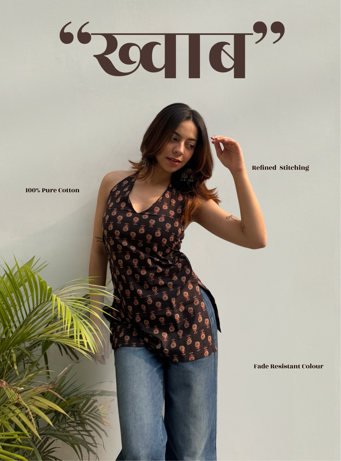 Khwaab Halter Neck Kurti by Evara