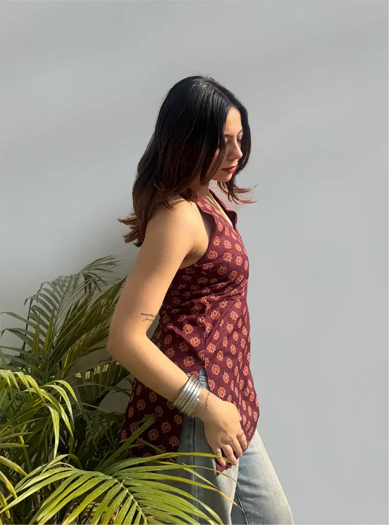Alfat Halter Neck Kurti by Evara