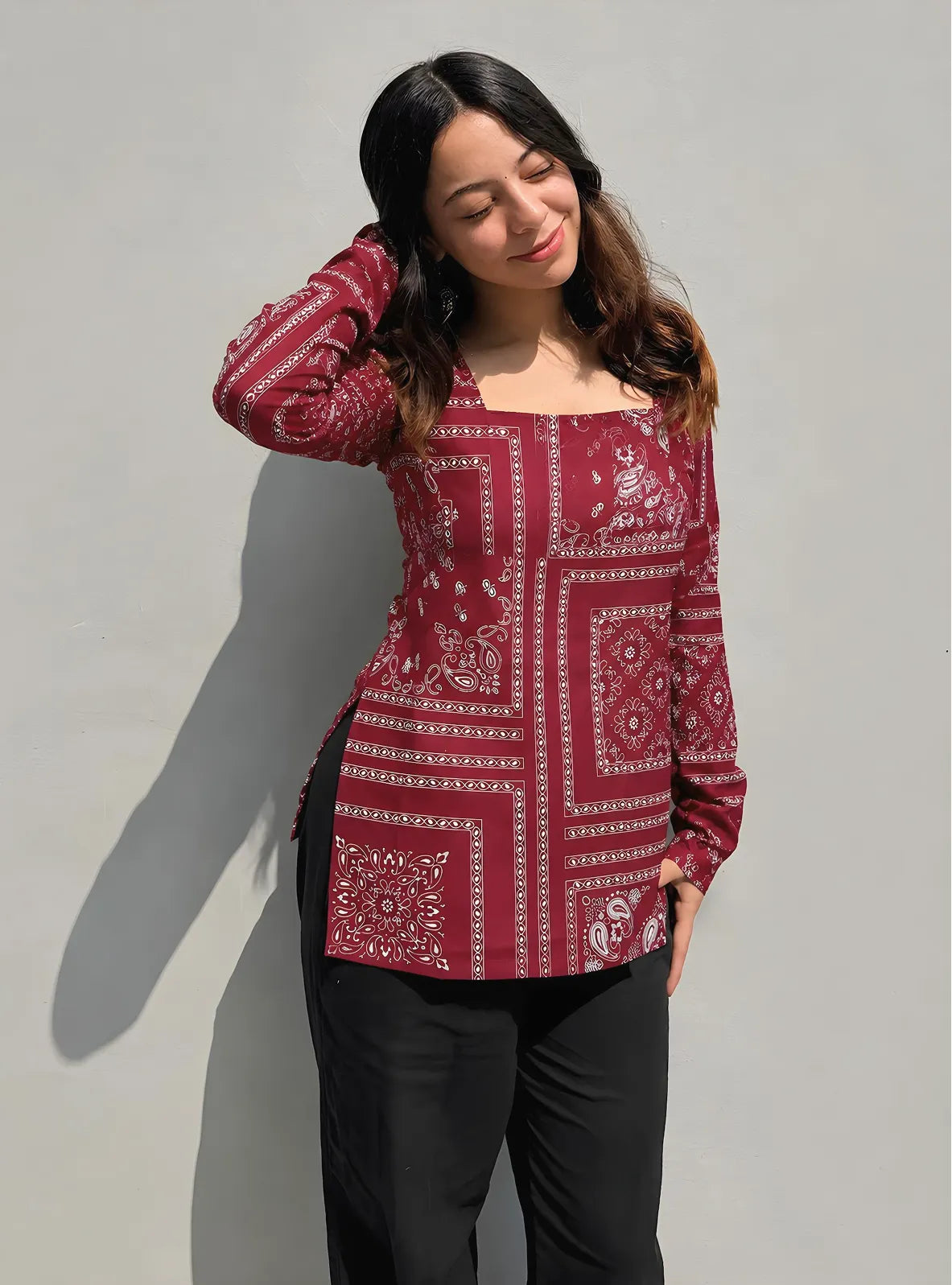 Mrunu Square Neck Kurti