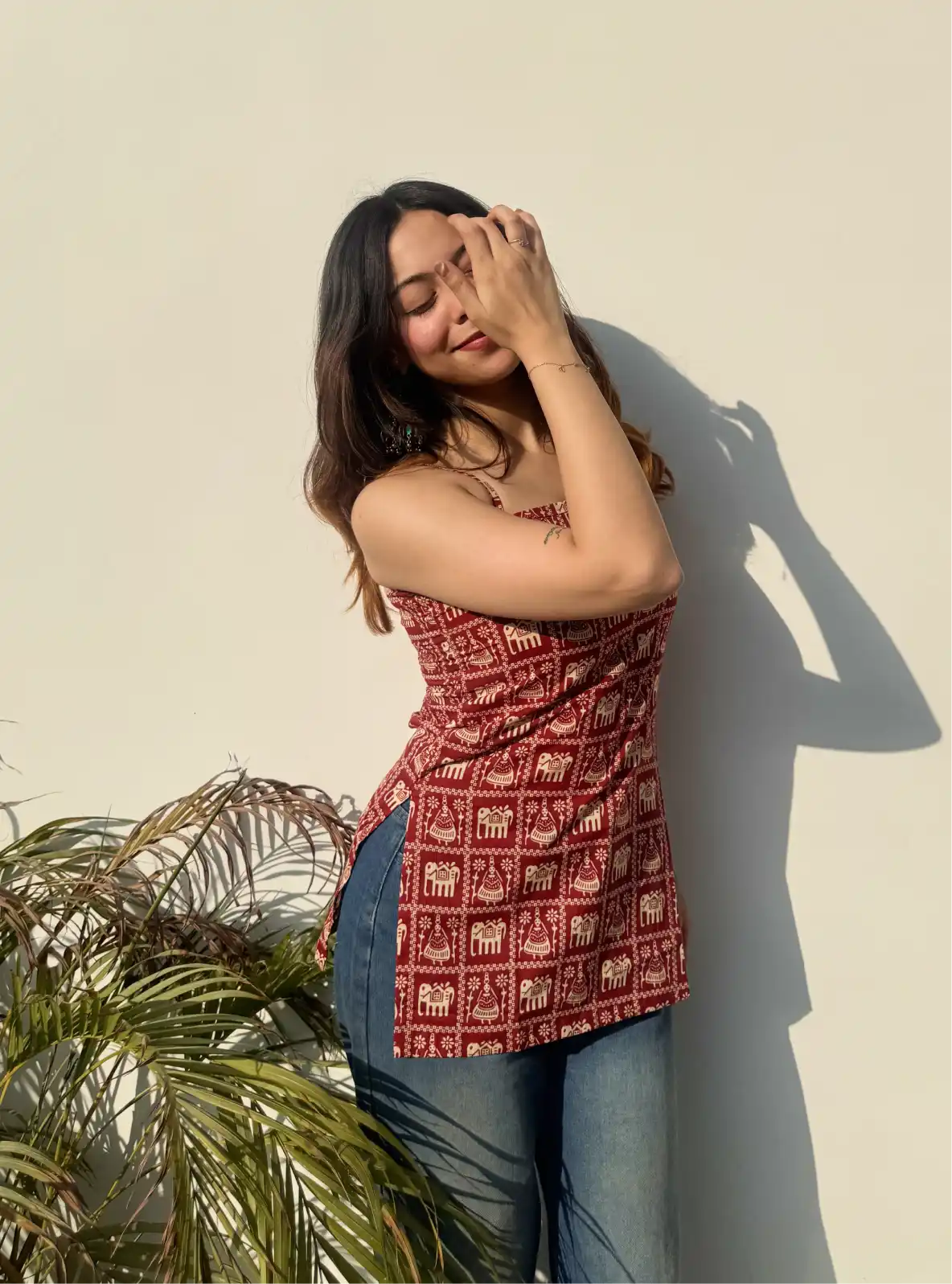 Aarna Corset Back Sleeveless Kurti